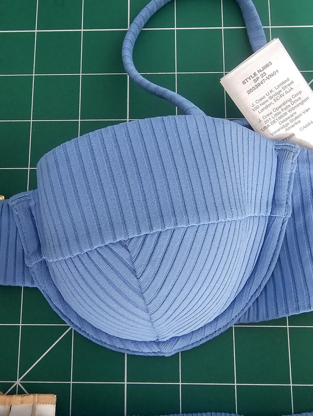 Madewell Bikini, High Rise Bottom, Balconette Cup Top, Blue, Size Small NWT - Picture 4 of 5